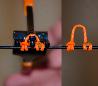 D-loop goed aantrekken en nakijken dat de paddenstoeltjes goed houden.